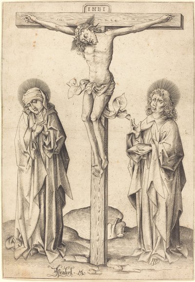 はりつけ、c。 1480年。 作： Israhel van Meckenem