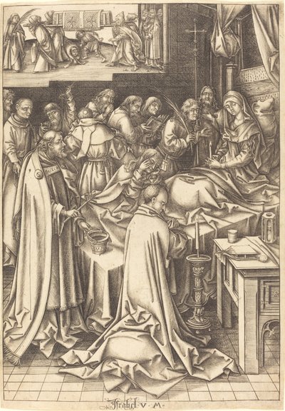 処女の死、c。 14901500。 作： Israhel van Meckenem