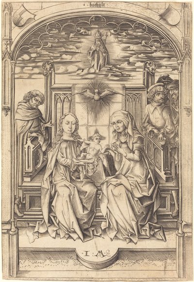 聖家族、c。 14751480。 作： Israhel van Meckenem