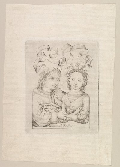 不一致のカップル、ca。 1480-90。 作： Israhel van Meckenem