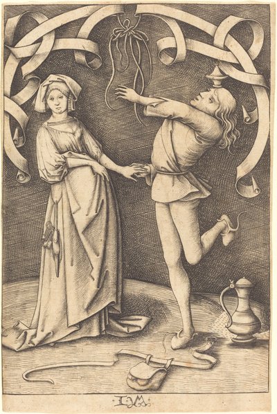 ジャグラーと女、c。 14951503。 作： Israhel van Meckenem