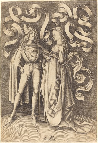 騎士と貴婦人、c。 14951503。 作： Israhel van Meckenem