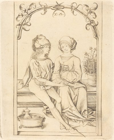 恋人たち、c。 1490年。 作： Israhel van Meckenem