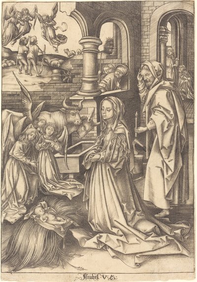 降誕、c。 14901500。 作： Israhel van Meckenem