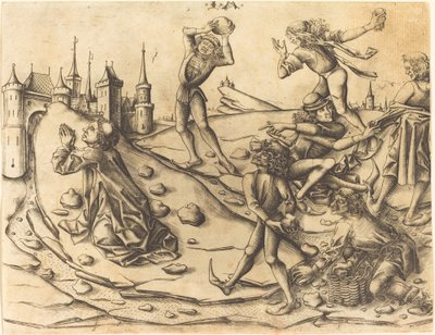 聖ステパノの投石、c。 1470年。 作： Israhel van Meckenem