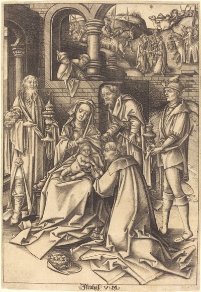 魔術師の崇拝 作： Israhel van Meckenem after Hans Holbein the Elder
