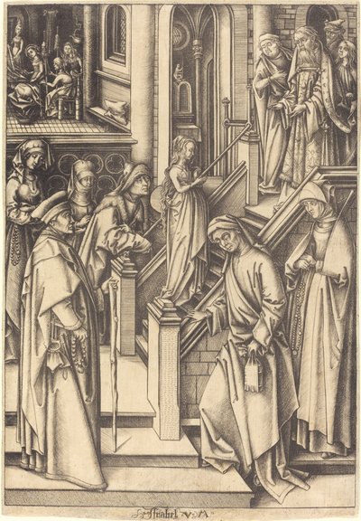 聖母の贈呈 作： Israhel van Meckenem after Hans Holbein the Elder