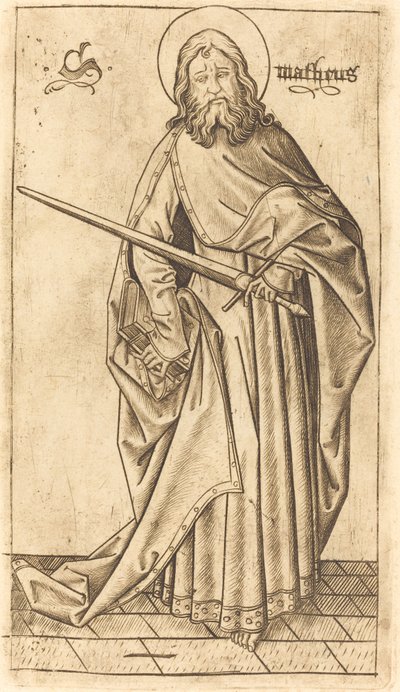 聖パウロ (?) または聖マタイ (?) 作： Israhel van Meckenem after Master E.S.