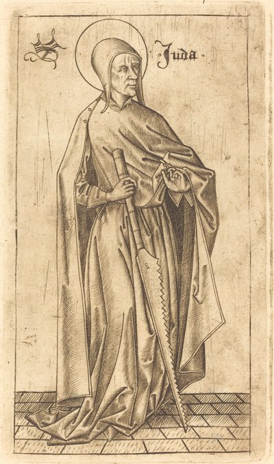 Saint Simon Zealots (?) または Saint Judas Thaddeus (?) 作： Israhel van Meckenem after Master E.S.