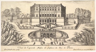 17世紀のイタリアとフランスの15のビューのシリーズからのCaprarolaのビュー。 作： Israël Silvestre