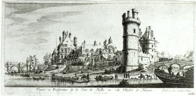 ツールドゥネスレとホテルドゥヌヴェールの斜視図 作： Israël Silvestre the Younger