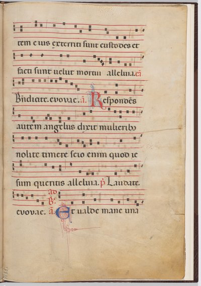 対音断片からのリーフ 4 作： Italian 13th Century