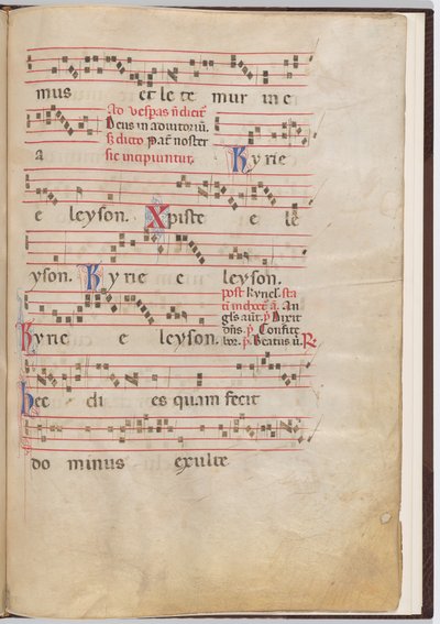 対音断片からのリーフ 5 作： Italian 13th Century