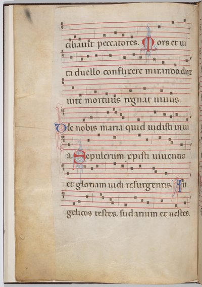 対音断片からのリーフ 6 (裏面) 作： Italian 13th Century