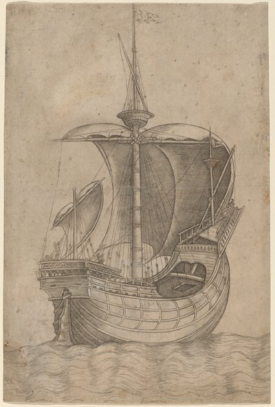キャラック、右へ向かう 作： Italian 15th Century