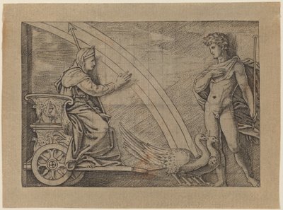 孔雀が引く戦車に乗るジュノー 作： Italian 16th Century