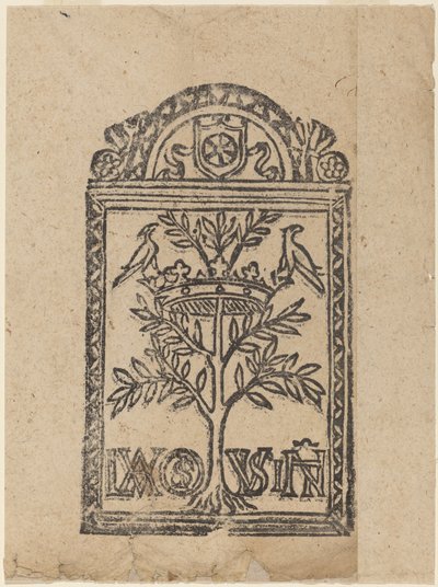 クラウンと 2 羽の鳥の木 作： Italian 16th Century
