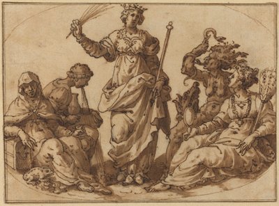 悪徳に打ち勝つ美徳 作： Italian 16th Century