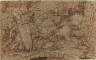 ローマを守るホラティウス・コクレス 作： Italian 16th Century or Master of the Victoria and Albert Diableries