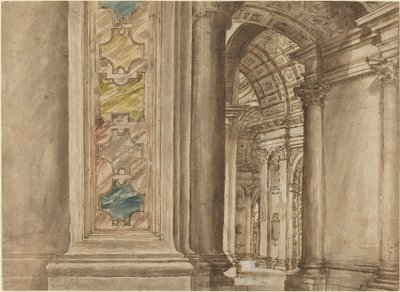 ローマ、サンピエトロ大聖堂の内部 作： Italian 17th Century