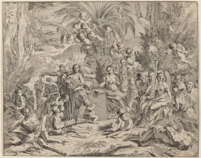絵画の寓意 作： Italian 17th Century, after Pietro Testa
