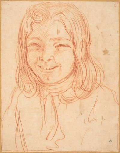 流れる髪の微笑む少年 作： Italian 17th or 18th Century