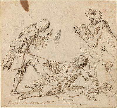 戦う三人の男 作： Italian 17th or 18th Century