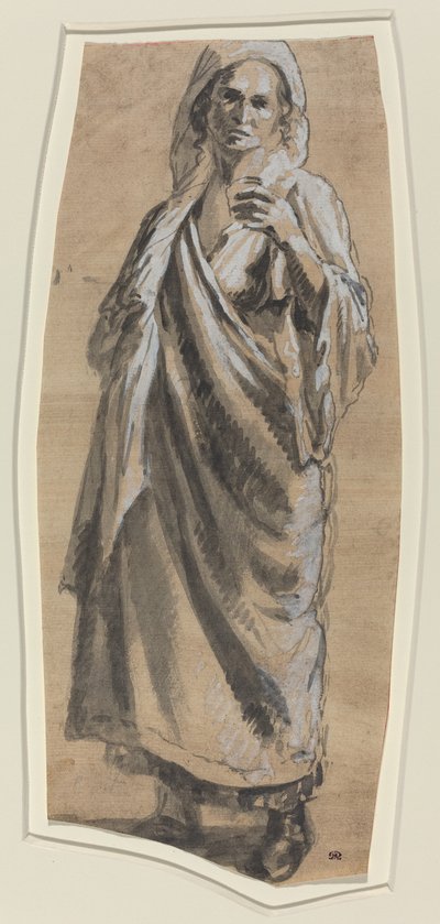 立っている女性の研究 作： Italian 18th Century