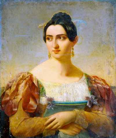 19世紀初頭の女性の肖像画 作： Italian Master