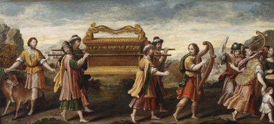 契約の箱をエルサレムに運ぶダビデ王、16 世紀初頭。 作： Italian Master