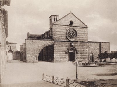 アッシジ: S. キアラの教会と修道院、フィリッポ ダ カンペッロ (白黒写真) 作： Italian Photographer