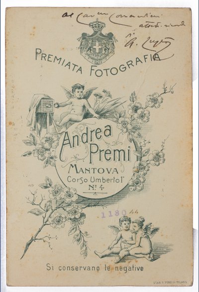 画家アルバーノ・ルグリを描いたポストカードの裏 作： Italian Photographer