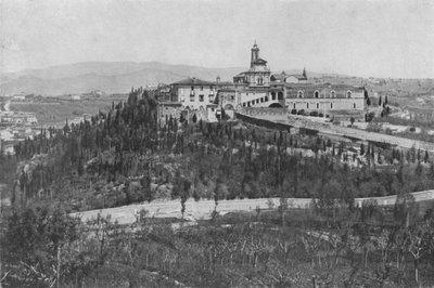 フィレンツェ、周辺風景、チェルトーザ修道院のパノラマ（モノクロ写真 作： Italian Photographer