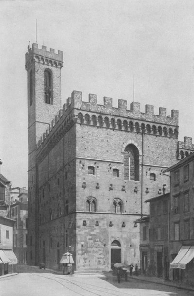 フィレンツェ、パラッツォ・デル・ポデスタ、国立博物館（モノクロ写真 作： Italian Photographer