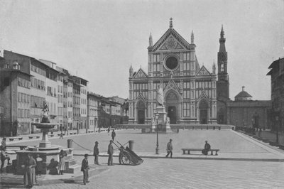 フィレンツェ、Sクローチェ広場（モノクロ写真 作： Italian Photographer