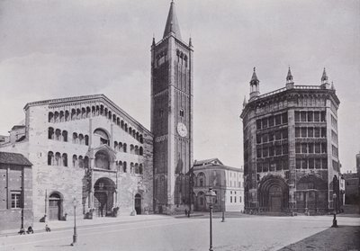 イタリア。パルマ、大聖堂と洗礼堂（モノクロ写真 作： Italian Photographer