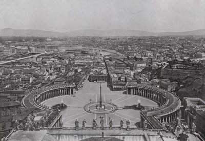 イタリアローマ、セント・ピータースのクーポラからのパノラマ（モノクロ写真 作： Italian Photographer
