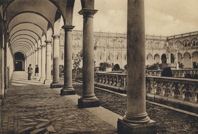 ナポリ：Chiostro Di S Martino（モノクロ写真 作： Italian Photographer