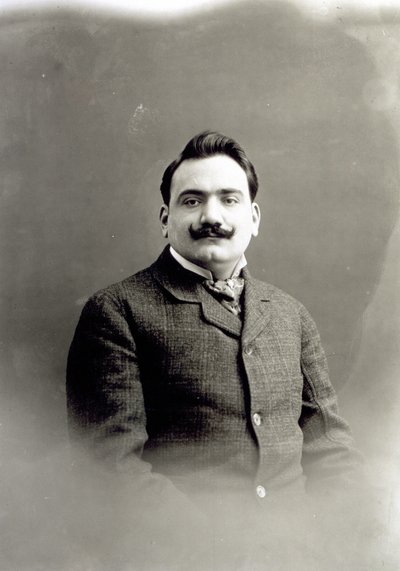 エンリコ・カルーゾの肖像、1900年頃 作： Italian Photographer