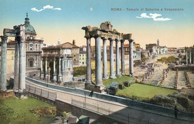 ローマ、イタリア、土星の神殿とウェスパシアヌス 作： Italian Photographer