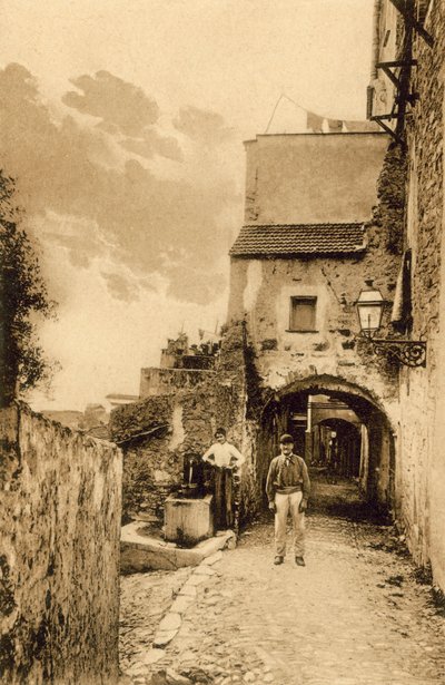 サンレモ、旧市街、Porta Candellieri（モノクロ写真 作： Italian Photographer