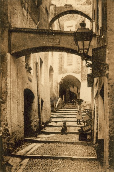 サンレモ、旧市街、サンタ・ブリジーダ通り（モノクロ写真 作： Italian Photographer