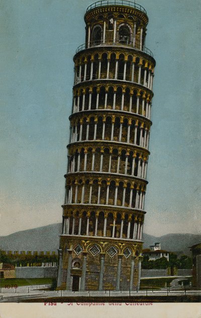 ピサの斜塔。 1913年に送られたはがき。 作： Italian Photographer