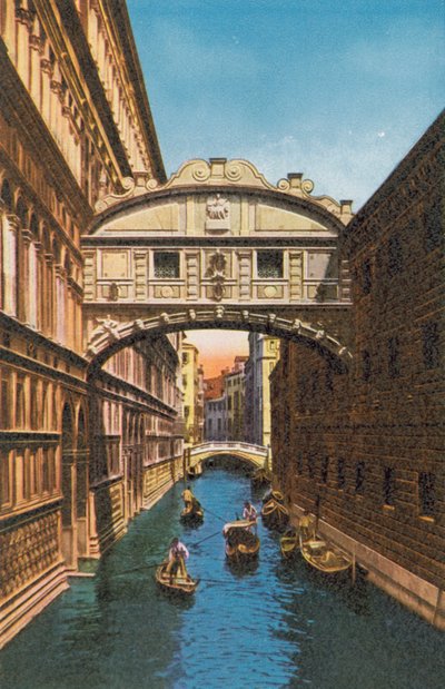 ベネチア/ヴェネツィア：ため息橋（カラー写真） 作： イタリアの写真家
