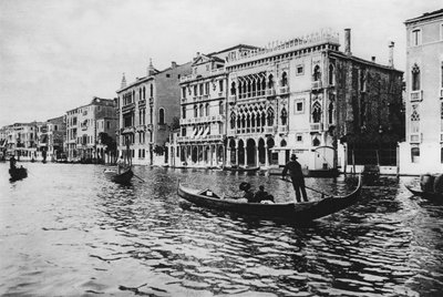 ベネチア、大運河とカ・ドーロ（モノクロ写真 作： Italian Photographer