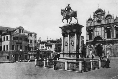 ベネチア、コッレオーニのモニュメント（モノクロ写真 作： Italian Photographer
