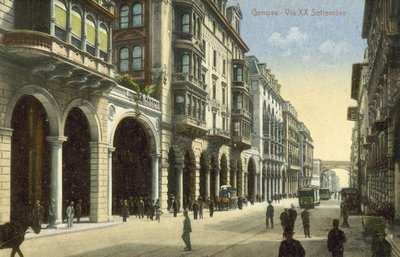 Via XX Settembre, Genoa (カラー写真) 作： Italian Photographer