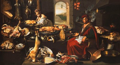 品揃え豊富なキッチンで料理人と料理人 作： Italian School