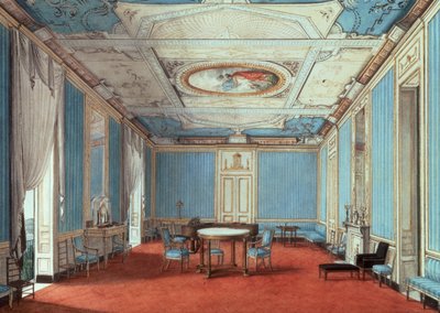 ナポリのパラッツォの応接室、1810年頃（紙に鉛筆と水彩）） 作： Italian School