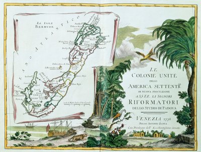 バミューダの地図、1775-85 作： Italian School